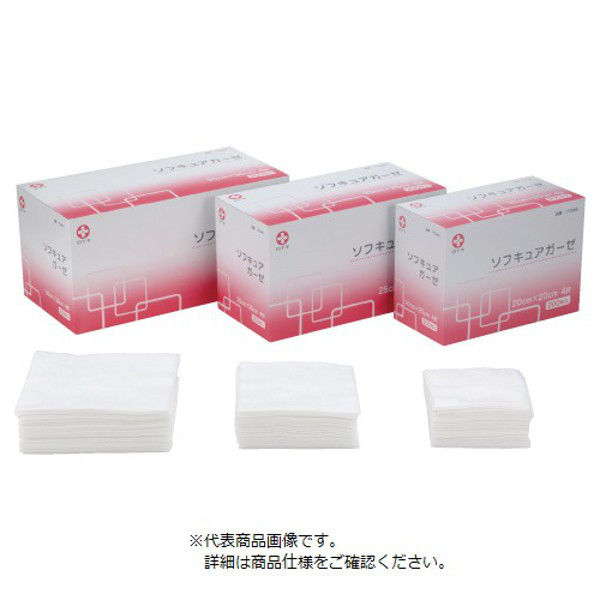 白十字 ソフキュアガーゼ4折 25×25(未滅菌) 17378 1個(100枚入) 24