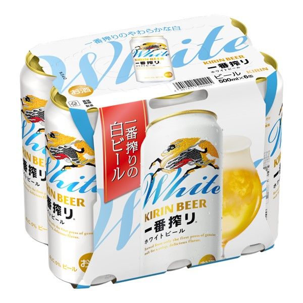 ビール キリン一番搾り ホワイトビール 缶 500ml 1パック(6本) - アスクル