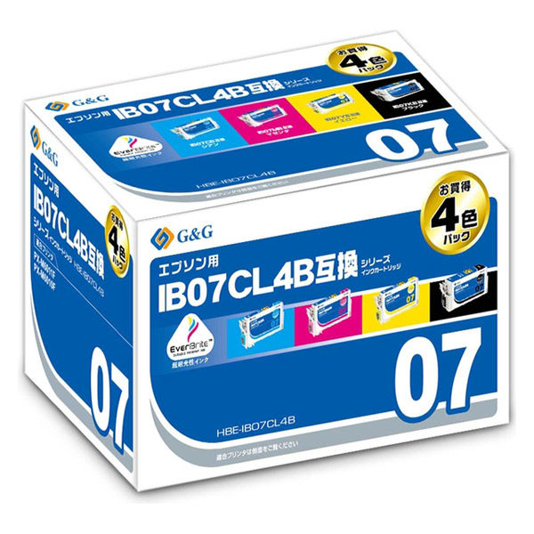 エプソン（EPSON）用 互換インク HBE-IB07CL4B 大容量 （IB07CL4B互換