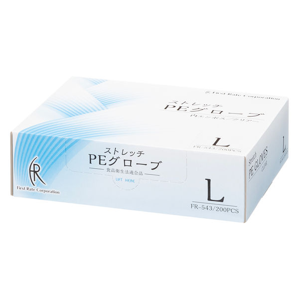 ファーストレイト ストレッチPE（ポリエチレン）グローブ クリアー L 1
