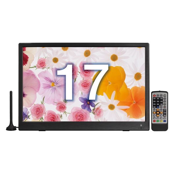 ティーズネットワーク 17型ポータブルテレビ PTV-170-BK 1台（直送品