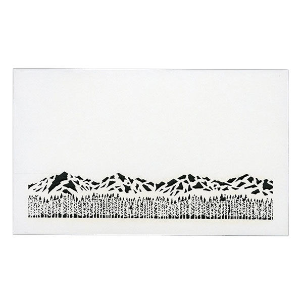 山櫻 4号 特殊名刺 切り絵 A10 山と林 4 (50枚) YAMA-3156-0010 1個(50