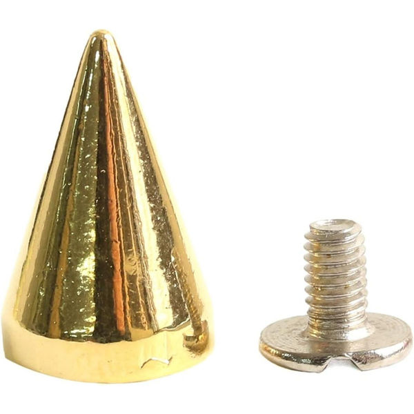 日本紐釦貿易 ネジ式スタッズサークルコーン ゴールド 15mm 3組入 SGM