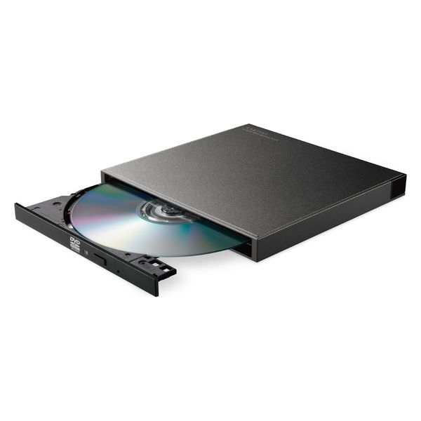 外付け DVDドライブ USB 2.0 書込み/再生 バスパワー 超薄型 ブラック