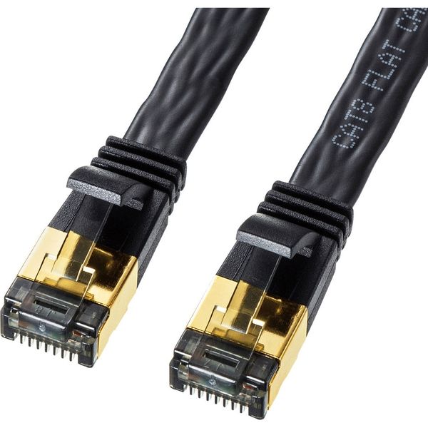 サンワサプライ カテゴリ8フラットLANケーブル ケーブル厚さ2.8mm 5m