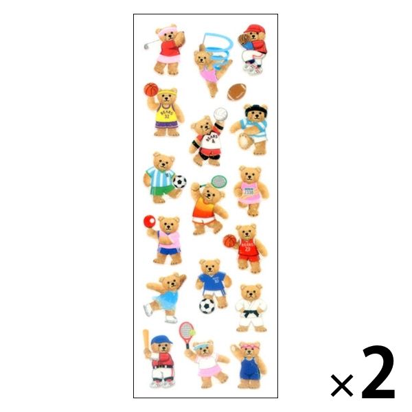 奥山商会 ラメ入りシール テディベアスポーツ CR371 1セット(1枚×2