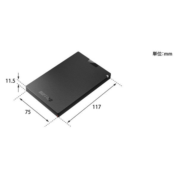ポータブルSSD 2TB バッファロー SSD-PG2.0U3-BC 1台 - アスクル