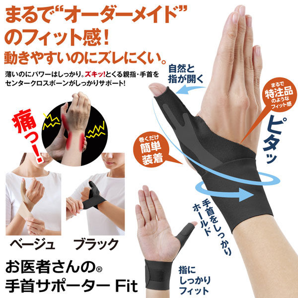 アルファックス お医者さんの手首サポーター Fit(フィット) ブラック