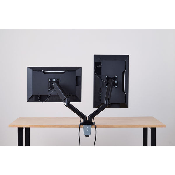 モニターアーム 2画面 17インチ～32インチ対応 耐荷重:9kg ガス式 VESA