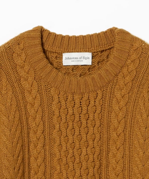 BEAMS F（ビームスF）Johnstons of Elgin / カシミヤ ケーブル クルー