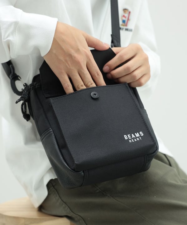 BEAMS HEART（ビームス ハート）シャンブレー 杢素材 ミニ ショルダー