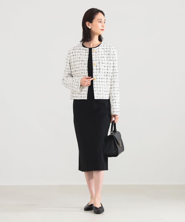 Demi-Luxe BEAMS（デミルクス ビームス）ツイード ノーカラー