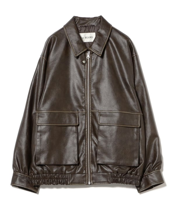 Ray BEAMS（レイ ビームス）フェイクレザー フライト ジャケット