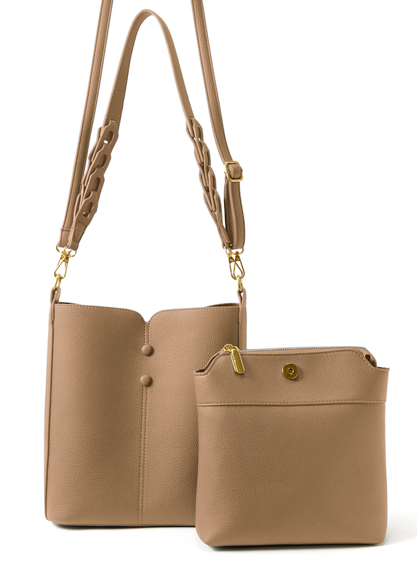 2Wayポーチ付きスクエアレザーショルダーバッグ[at1714] | レディース