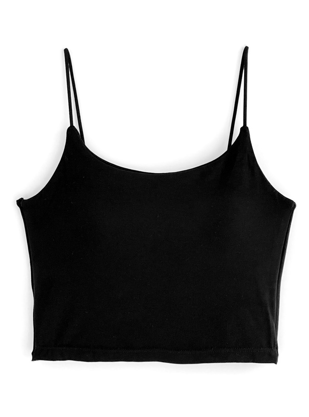 パッド入りバックオープンクロップド丈キャミソール[at2028