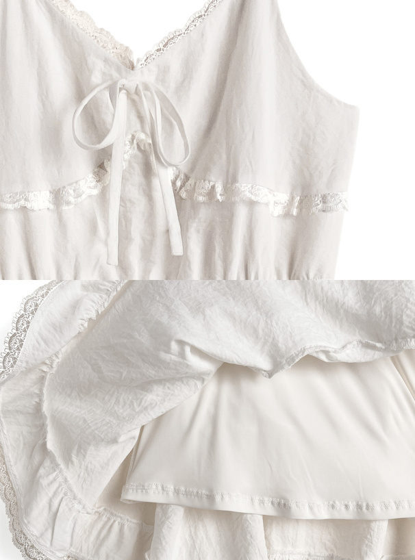 フリージアフリルレースキャミソールミニワンピース[gn450