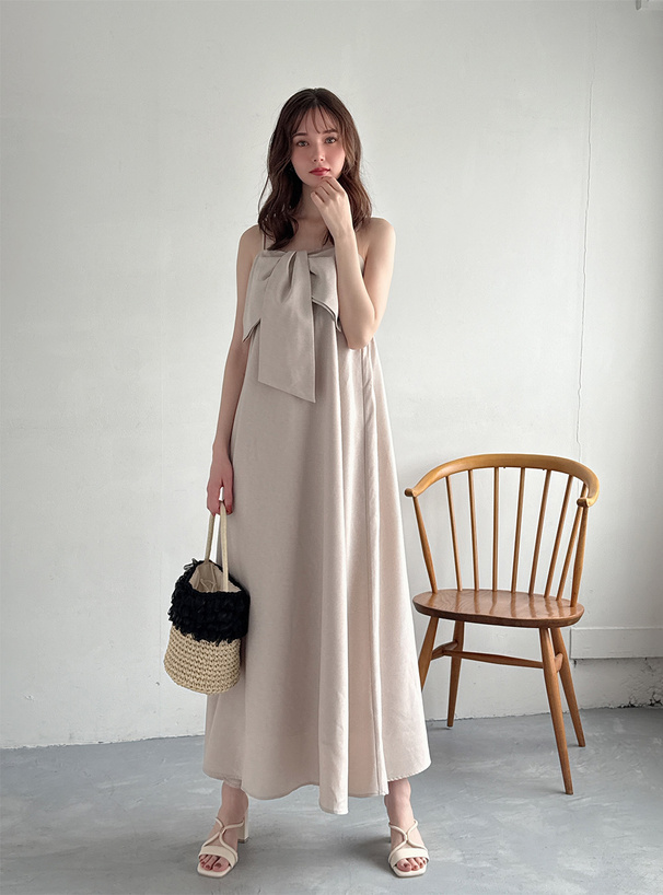 ビックリボンキャミソールフレアワンピース[fo2133] | レディース