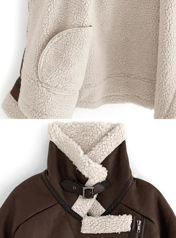 ボアカラーレザージャケット[k9364f] | レディースファッション通販の