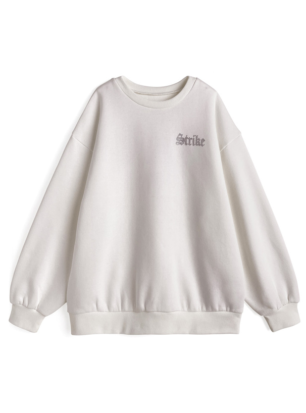 ラインストーンロゴスウェットトップス[mf044] | レディース