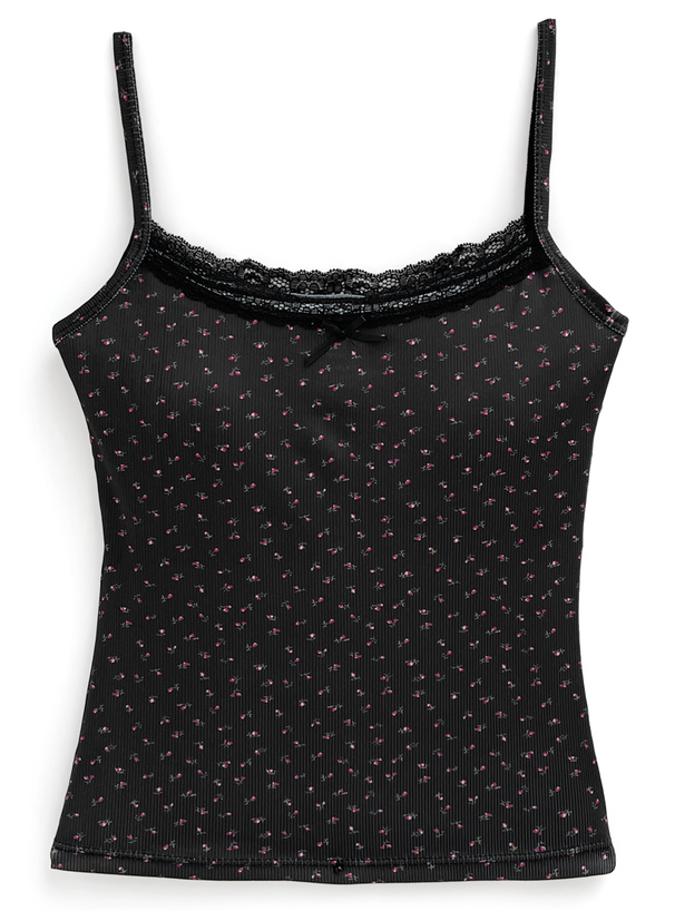 D&G ドルチェアンドガッバーナ 花柄 レース キャミソール ブラック D&G