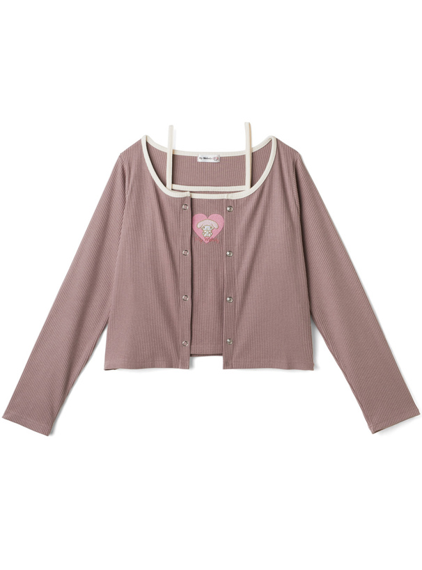 サンリオコラボ マイメロディ刺繍キャミソールXカーディガン