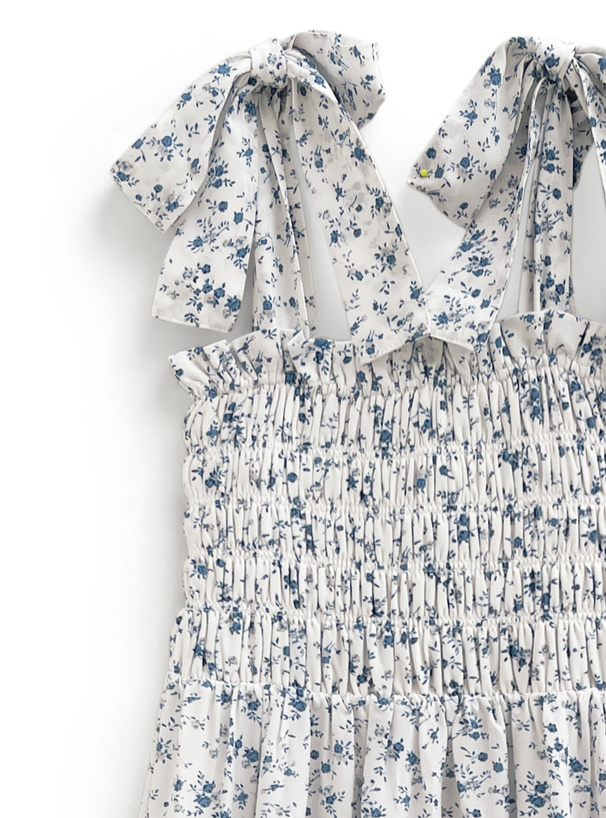 花柄リボンシャーリングティアードワンピース[pp168] | レディース