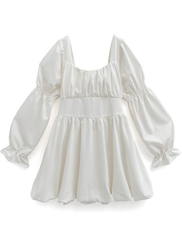 ウエストリボンギャザーバルーンミニワンピース[ta158] | レディース