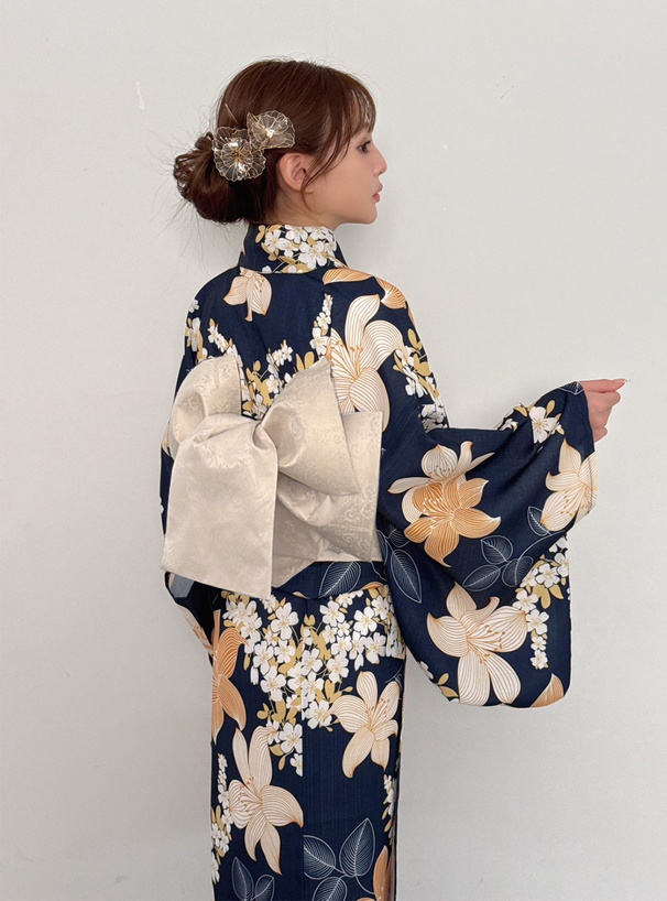 浴衣マジックテープ付きジャガード作り帯[tu1590] | レディース