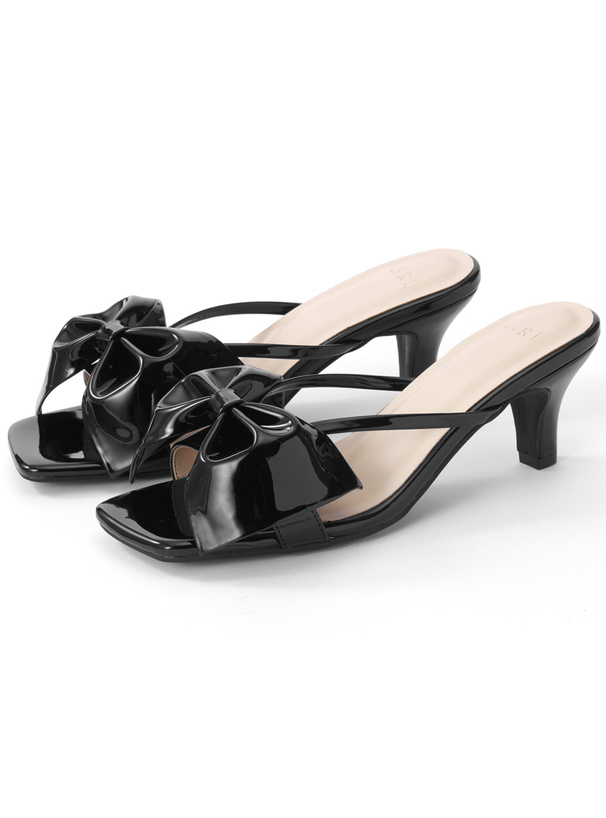 2Wayエナメルリボンミュールサンダル[zr1390] | レディース