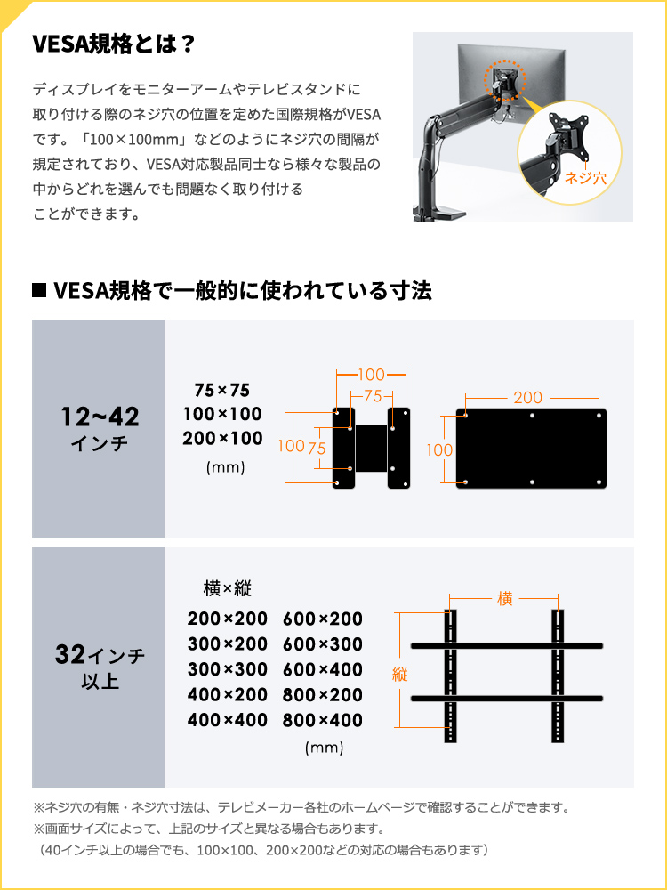 VESA変換金具 アダプター プレート｜300×300mm・400×400mm・400×200mm