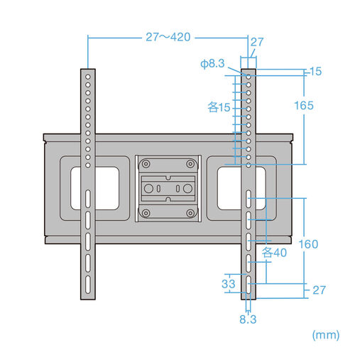 壁掛けテレビ金具（大型・角度調整・ダブルアーム・VESA・上下・左右