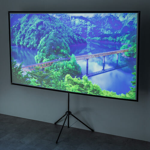 プロジェクタースクリーン（100インチ・4K対応・360度回転・三脚・16:9