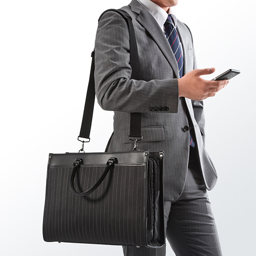 ビジネスバッグ（ストライプ・ダブルサイズ・手提げ・ショルダー・通勤