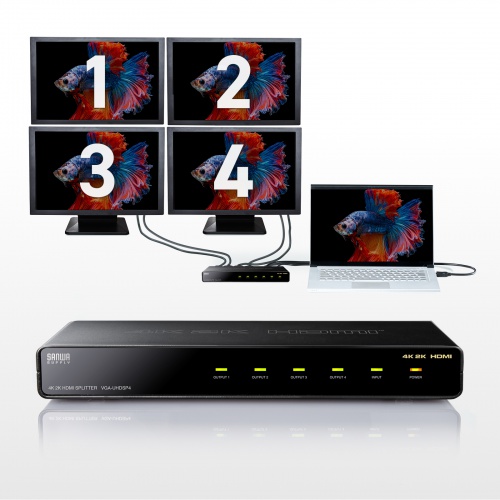 HDMI分配器（1入力・4出力・4K・2K・カスケード接続・同時出力） VGA