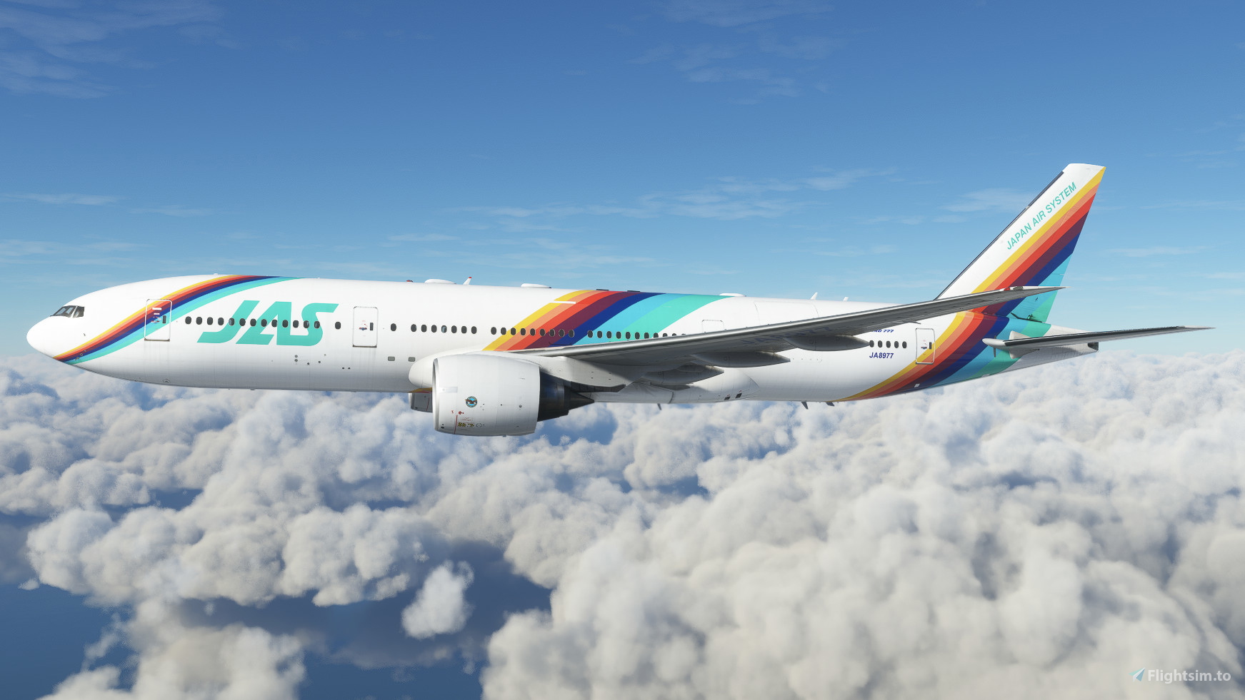Japan Air System JA8977 (Rainbow Seven) | CS Boeing 777-200 [4K