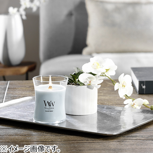 カメヤマ WoodWick ジャーキャンドル M ホワイトチーク｜【ハンズ