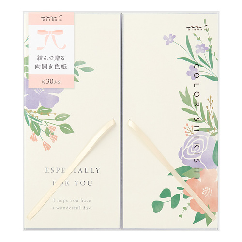 ミドリ（MIDORI） カラー色紙 両開き リボン 33265006 花柄｜【ハンズ