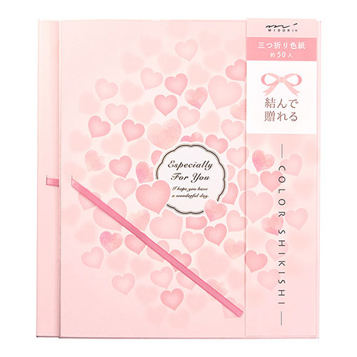 ミドリ（MIDORI） 色紙 三折り リボン 33224006 ハート｜【ハンズ