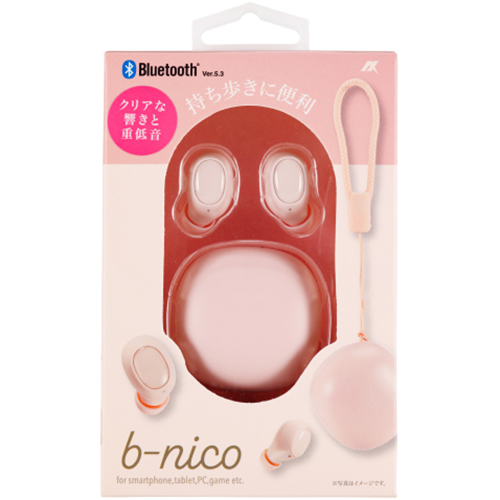 アクセス（AXES） b-nico 完全ワイヤレスイヤホン AH-TWS03 ピンク