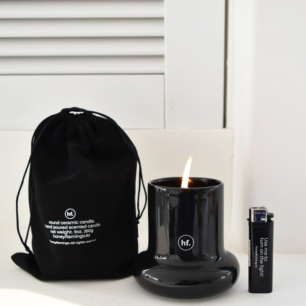 ラウンド セラミック キャンドル ブラック エディション - 3つの香り