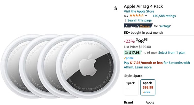 Apple AirTag 4-Pack Slashed by 23% Off, Hits All-Time Low | iPhone