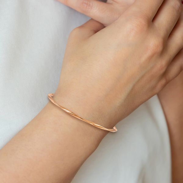 Leslie's 14K Rose Gold Polished Twisted Slip-on Bangle LF189