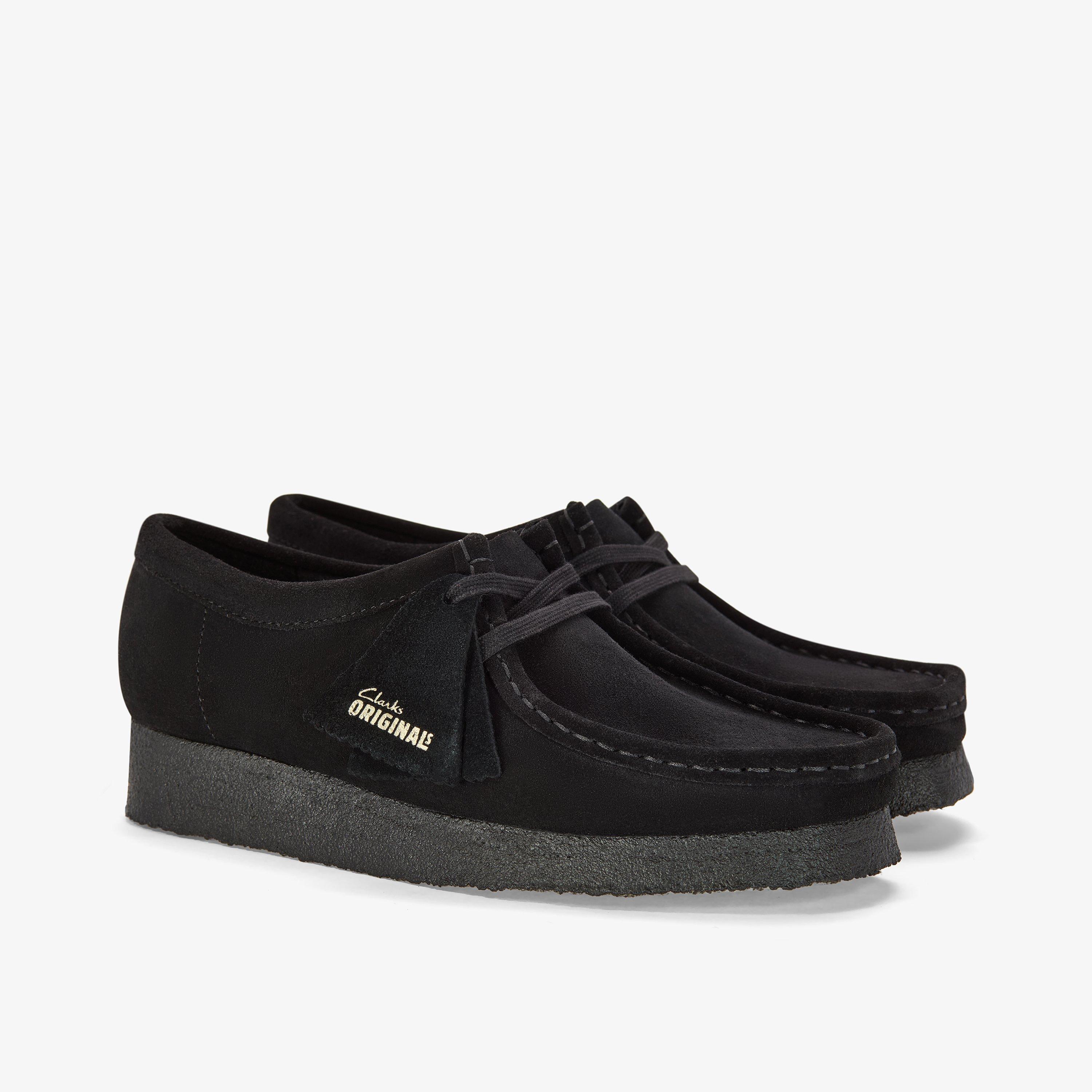 Mens Wallabee Black Suede Wallabee Lace Up Shoes | Clarks UK