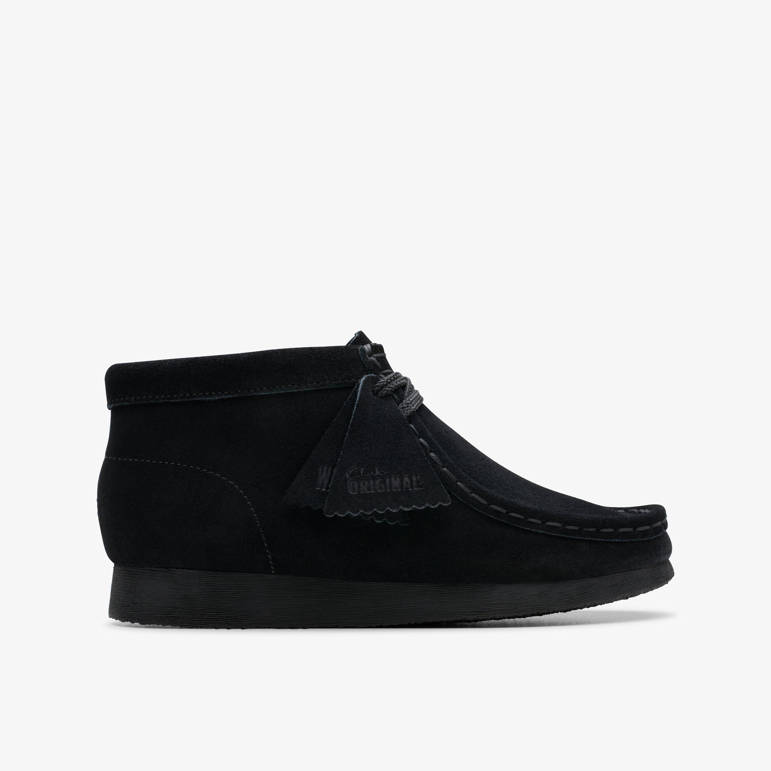 Kids Wallabee Boot Older Black Suede Boots | Clarks