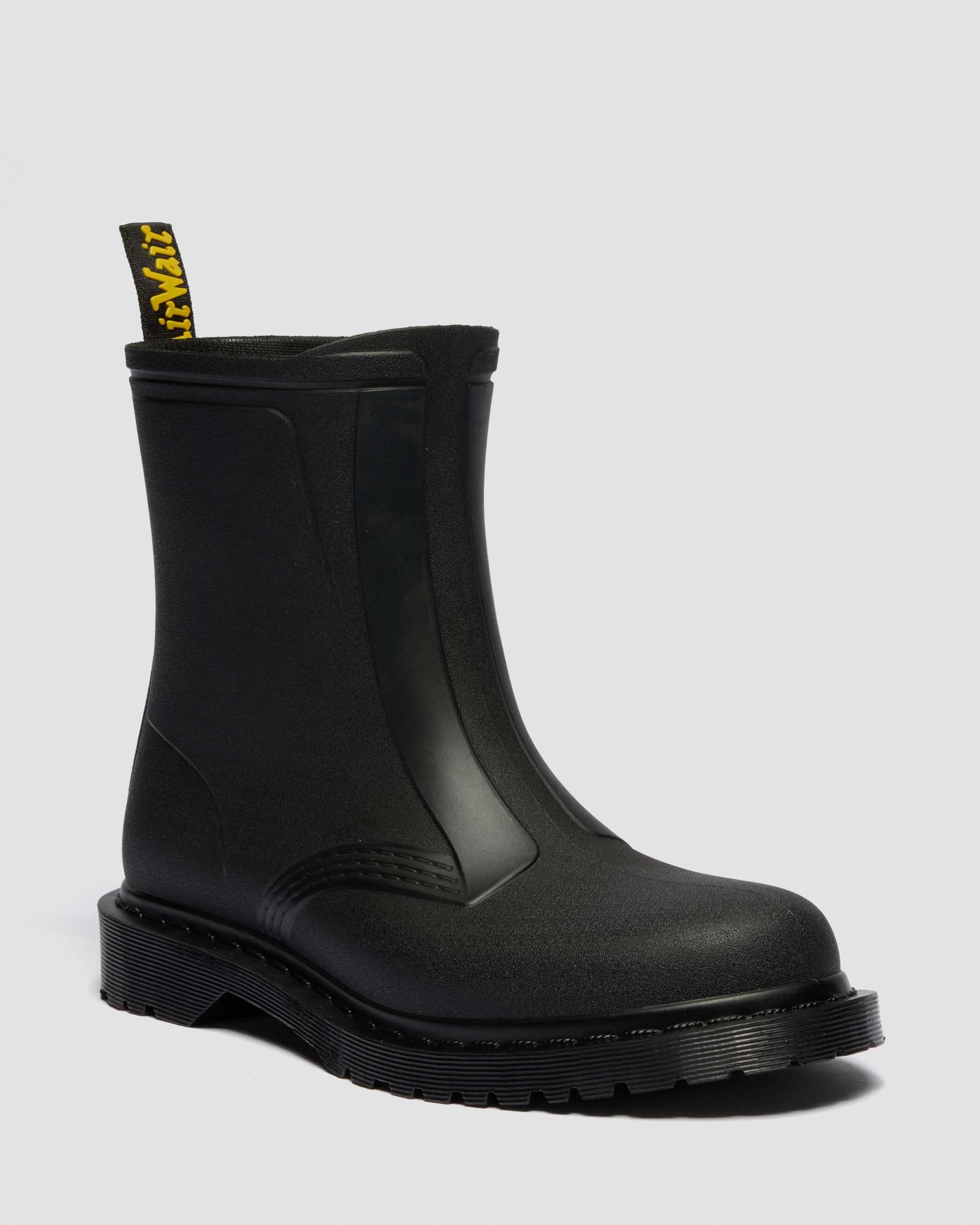 Audrick 10-Eye Poly & Leather Platform Boots in Black | Dr. Martens