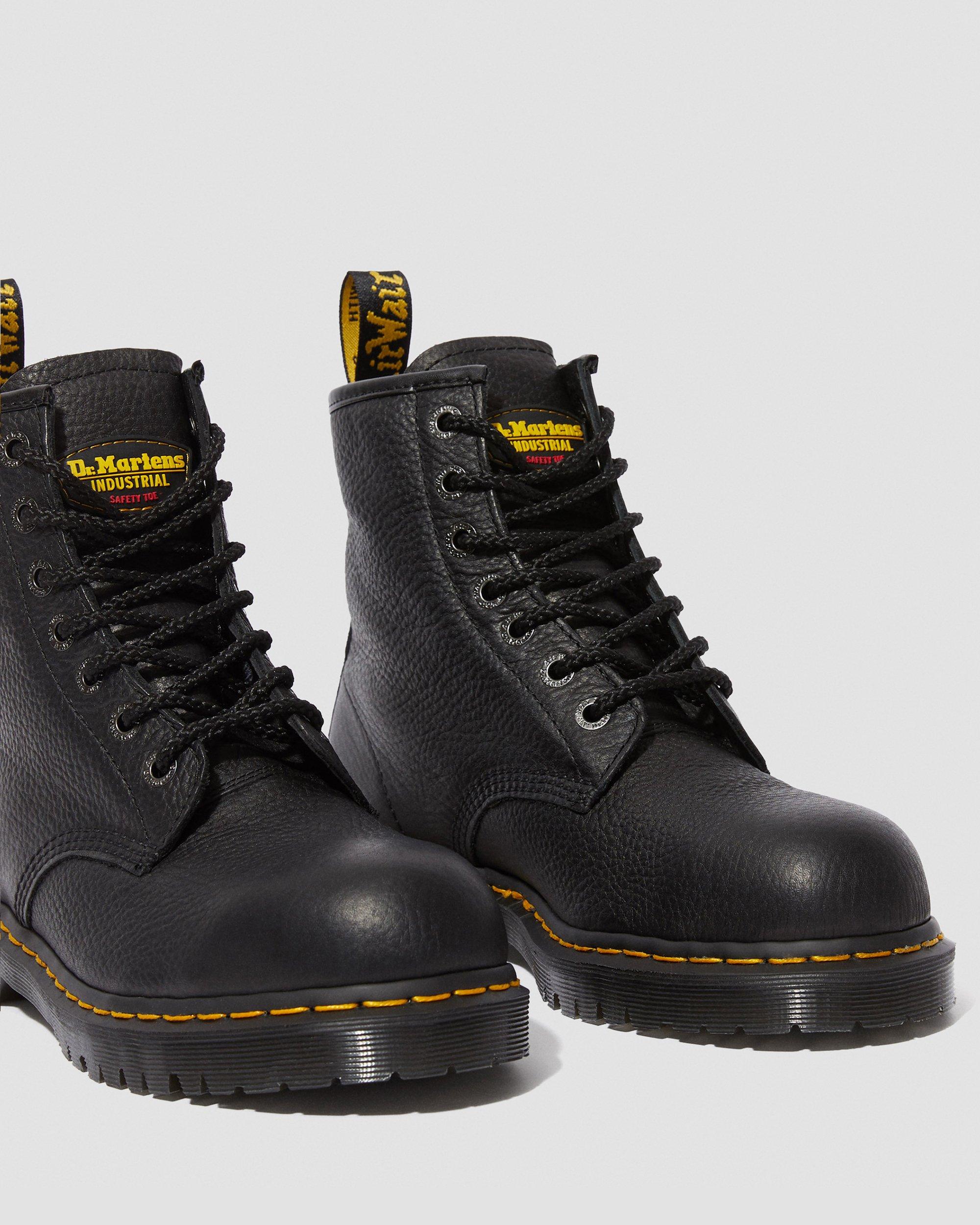Icon 7B10 Leather Steel Toe Work Boots in Black | Dr. Martens