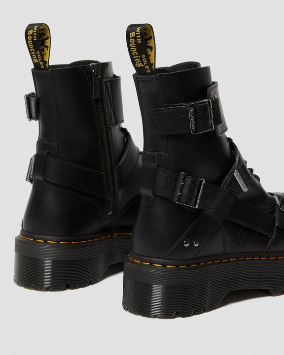 JADON STRAP PLATFORM LEATHER BOOTS in Black | Dr. Martens