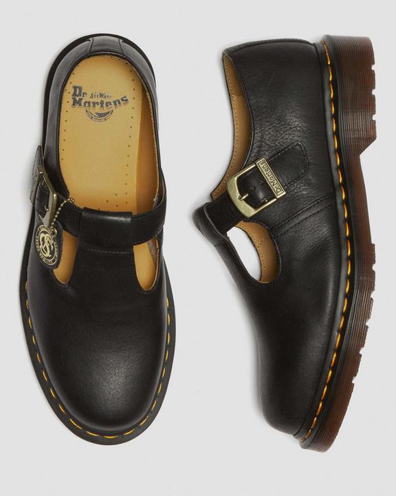 T-Bar Regency Leather Mary Jane Shoes in Black | Dr. Martens