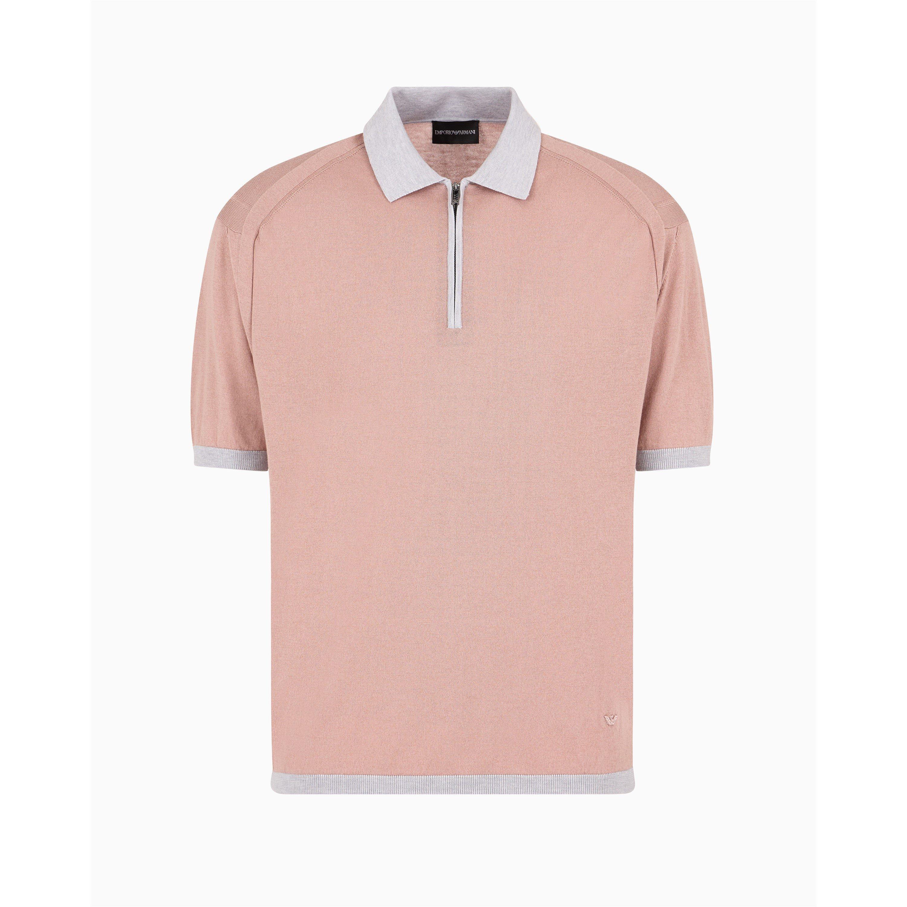 Emporio Armani Zip Knit Polo Shirt | Cruise Fashion