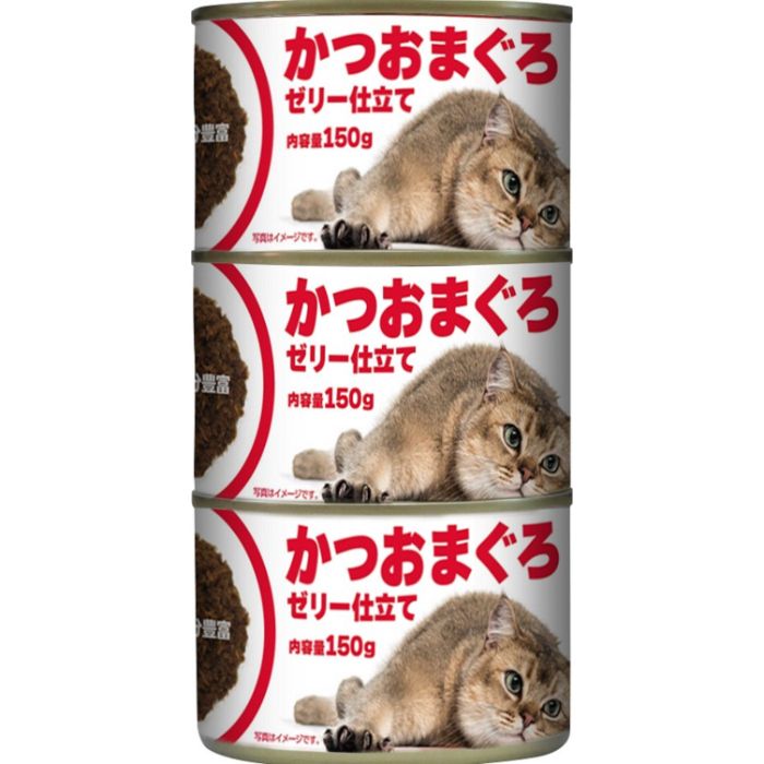 ペットライブラリー かつおまぐろ缶赤身ゼリー仕立てプレーン 150g×3P